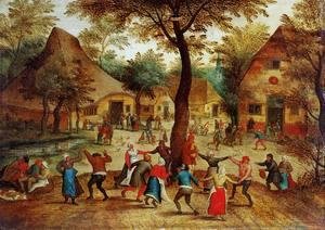Pieter the Elder Bruegel - Village Scene with Dance around the May Pole