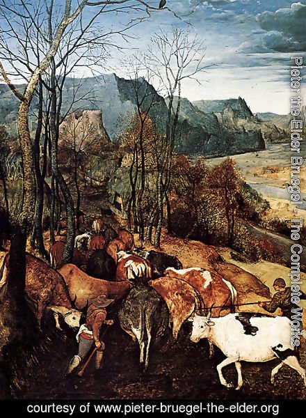 Pieter the Elder Bruegel - The Return of the Herd [detail] (or November) I