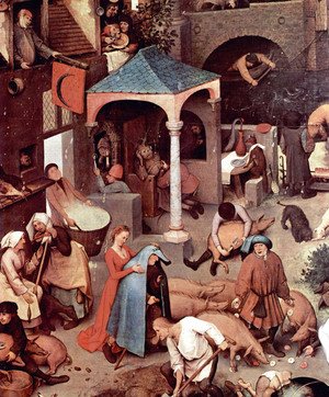 Pieter the Elder Bruegel - Netherlandish Proverbs (detail 1)