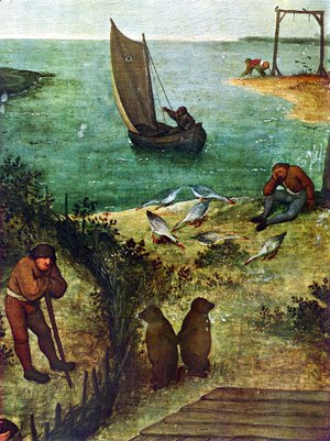 Pieter the Elder Bruegel - Netherlandish Proverbs (detail 3)