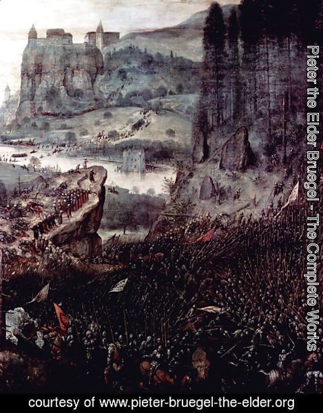 Pieter the Elder Bruegel - Sauls Suicide, Detail