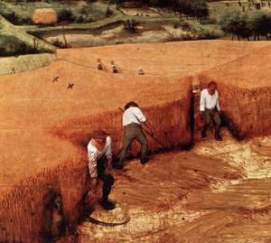 Pieter the Elder Bruegel - The Corn Harvest (detail)
