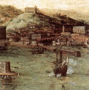 Pieter the Elder Bruegel - Naval Battle in the Gulf of Naples (detail)