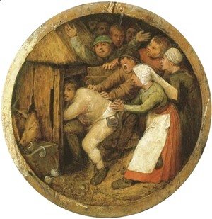 Pieter the Elder Bruegel - The Drunkard pushed into the Pigsty
