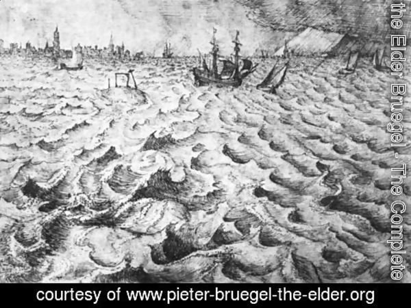 Pieter the Elder Bruegel - Seascape with a View of Antwerp