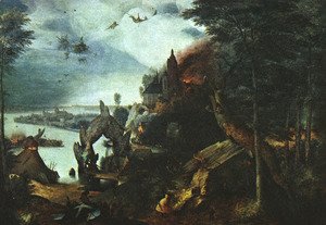 Pieter the Elder Bruegel - Landscape with the Temptation of Saint Anthony 1555-58