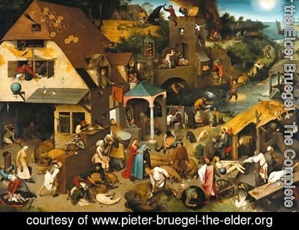 Pieter the Elder Bruegel - Netherlandish Proverbs 1559