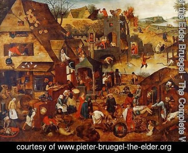 Pieter the Elder Bruegel - Flemish Proverbs