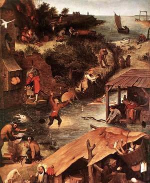 Pieter the Elder Bruegel - Netherlandish Proverbs (detail)