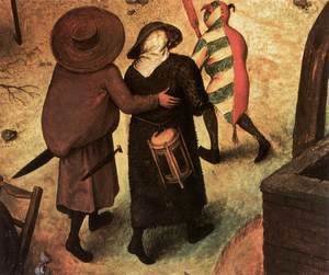 Pieter the Elder Bruegel - The Fight between Carnival and Lent (detail) 4