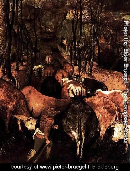 Pieter the Elder Bruegel - The Return of the Herd (detail)