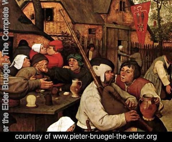 Pieter the Elder Bruegel - The Peasant Dance (detail)